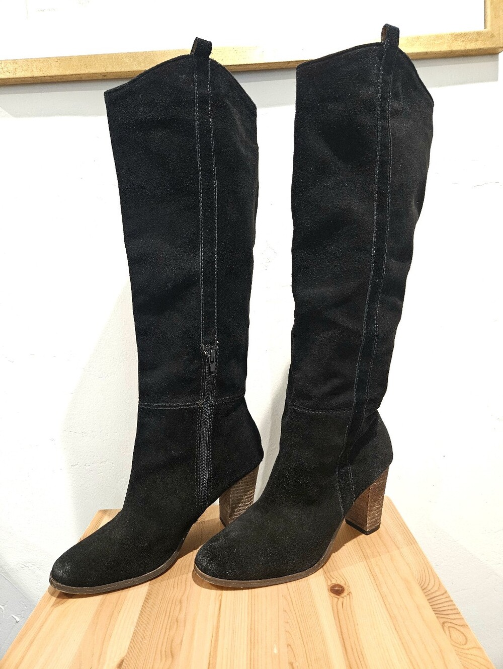 DV by Dolce Vita Myste Black Genuine Suede Leather Knee High Boots Size 9.5